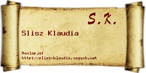 Slisz Klaudia névjegykártya