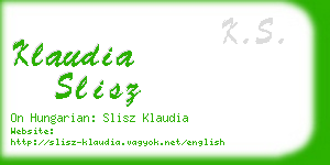 klaudia slisz business card